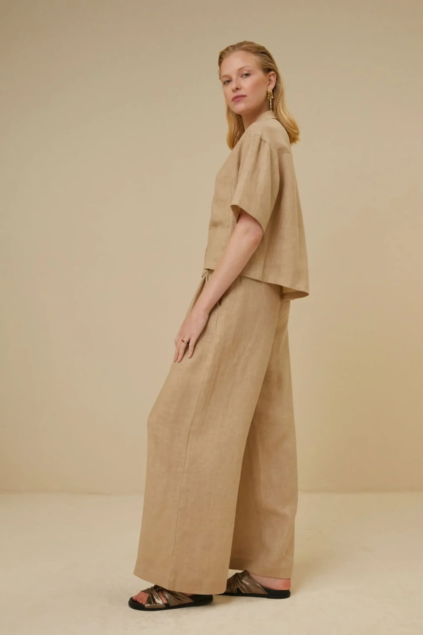 By bar Chemisiers<cris linen blouse | latte