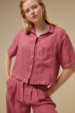 By bar Chemisiers<cris linen blouse | raspberry
