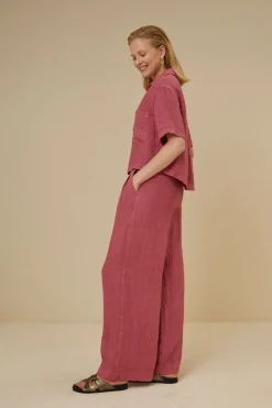 By bar Chemisiers<cris linen blouse | raspberry