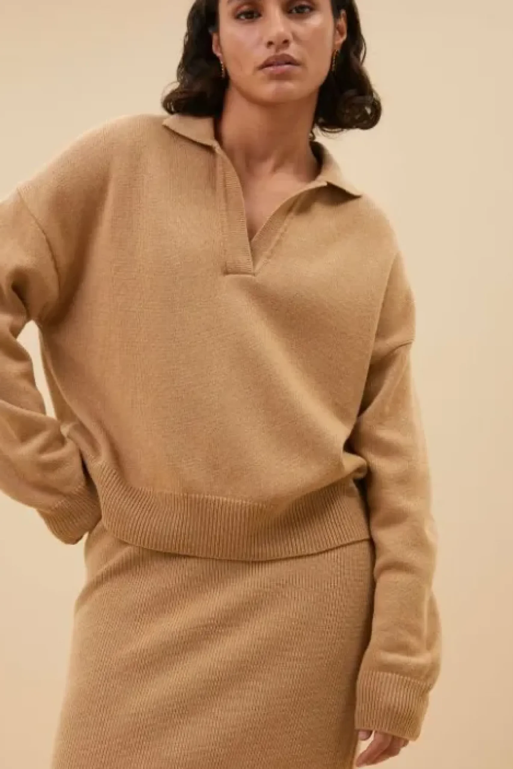 By bar Jupes<dex skirt | camel
