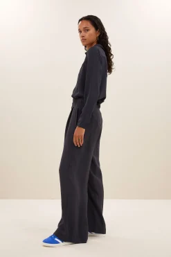 By bar Chemisiers<donna satin stripe blouse | graphite