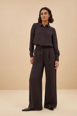 By bar Chemisiers<donna satin stripe blouse | cafe noir