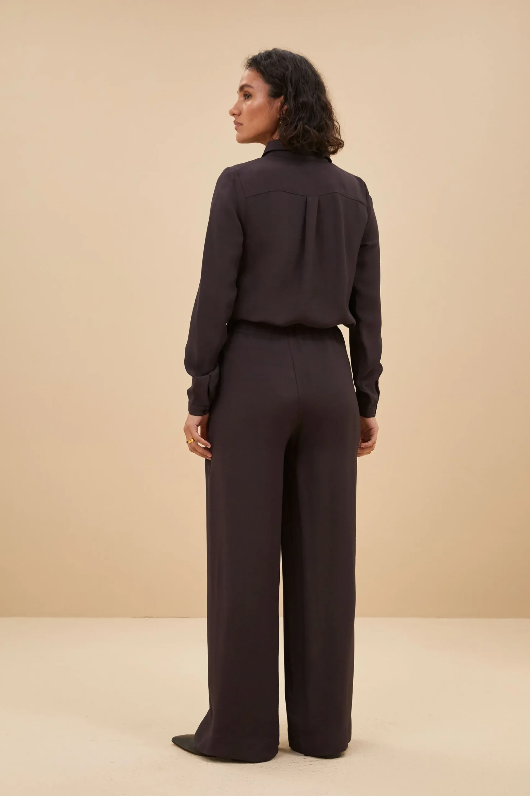 By bar Chemisiers<donna satin stripe blouse | cafe noir
