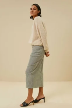 By bar Jupes<elba stripe skirt | jet black