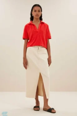 By bar Jupes<elba twill skirt | raw white
