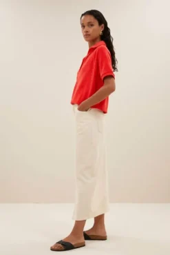 By bar Jupes<elba twill skirt | raw white
