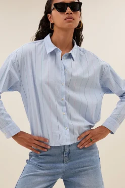 By bar Chemisiers<elvie stripe chambray blouse | light blue stripe