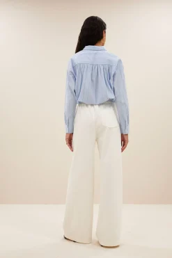 By bar Chemisiers<elvie stripe chambray blouse | light blue stripe