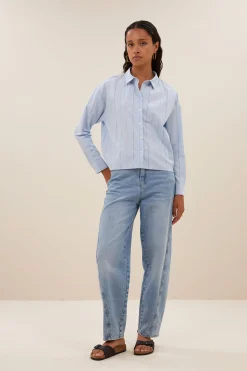 By bar Chemisiers<elvie stripe chambray blouse | light blue stripe