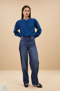 By bar Chemisiers<erin blouse | college navy