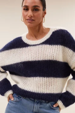 By bar Maillots<evi stripe pullover | midnight big stripe
