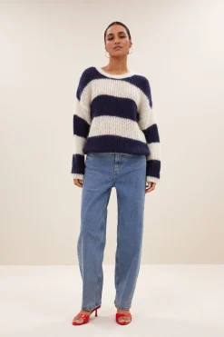 By bar Maillots<evi stripe pullover | midnight big stripe