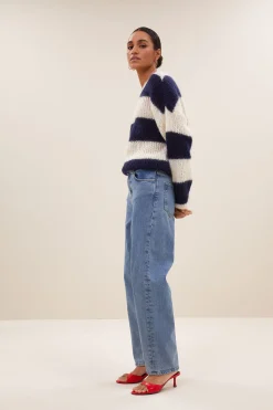 By bar Maillots<evi stripe pullover | midnight big stripe