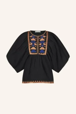 By bar Chemisiers<gabie embroidery blouse | jet black