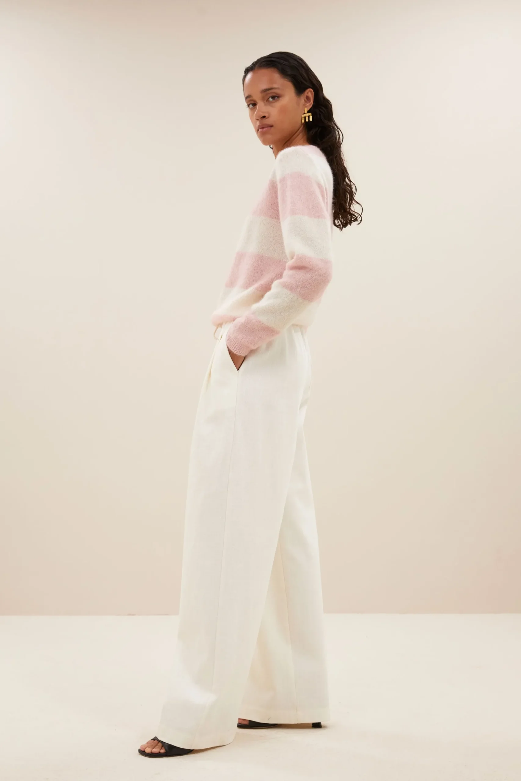 By bar Maillots<gwen big stripe pullover | pink big stripe