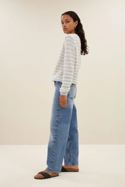 By bar Maillots<gwen thin stripe pullover | blue thin stripe