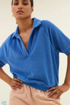 By bar Tops & T-shirts<harper slub top | queens blue