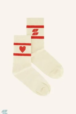 By bar Chaussettes<heart socks | poppy red