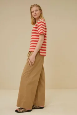 By bar Tops & T-shirts<hope big stripe top | poppy red