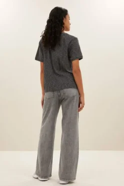 By bar Tops & T-shirts<hope thin stripe top | jet black