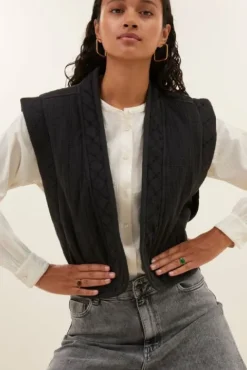 By bar Gilets & Spencers|Vestes<isla embroidery jacket | jet black
