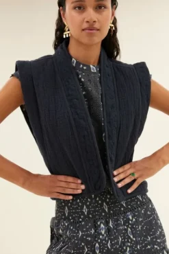 By bar Gilets & Spencers|Vestes<isla embroidery jacket | midnight