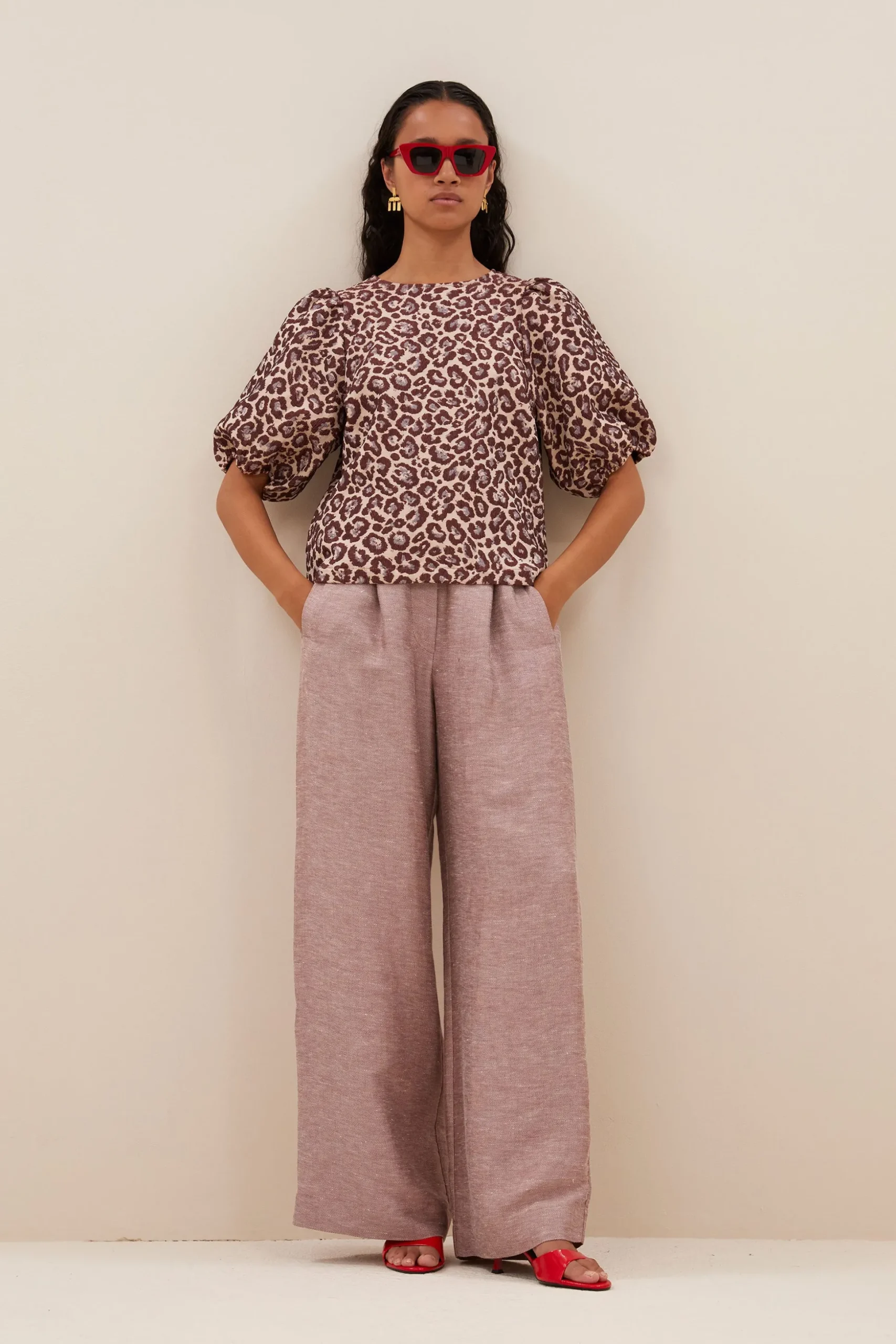 By bar Chemisiers<jet blouse | pink cheetah print
