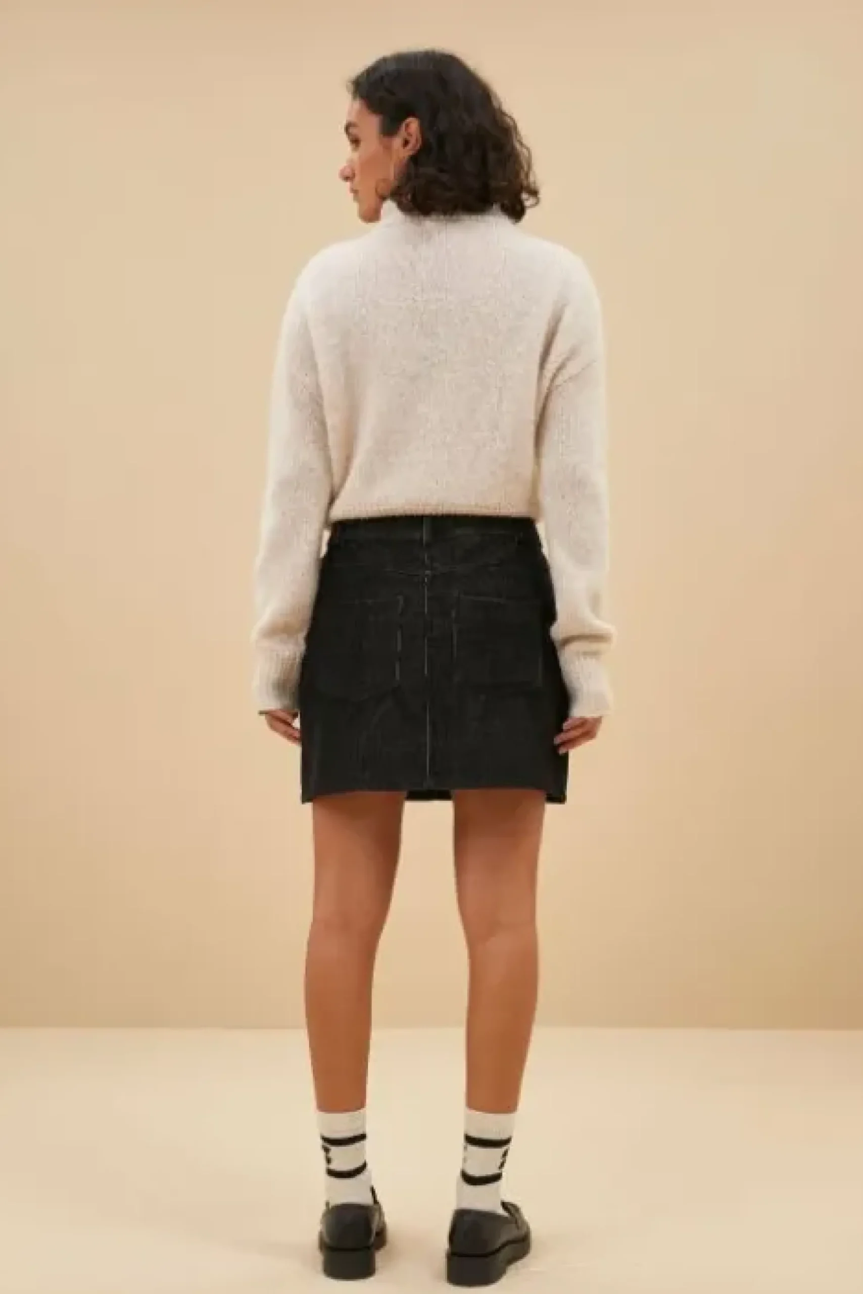 By bar Jupes<josie cord skirt | black