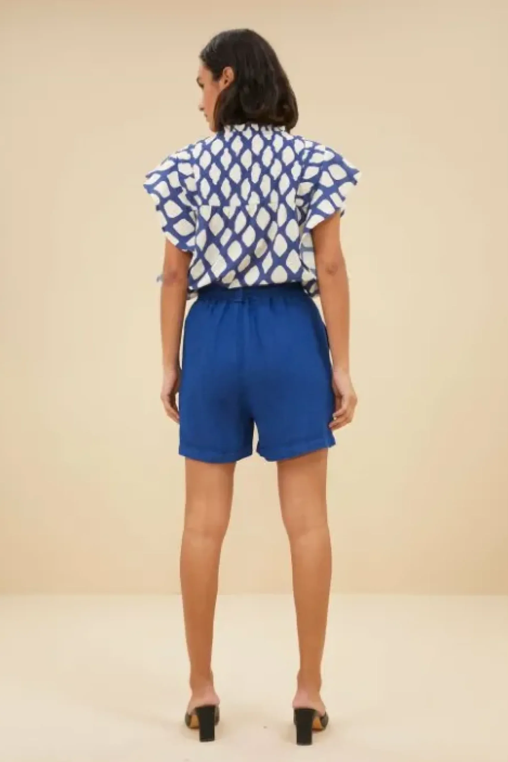 By bar Combinaisons<june linen shorts | kingsblue