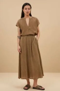By bar Jupes<juta lurex skirt | gold