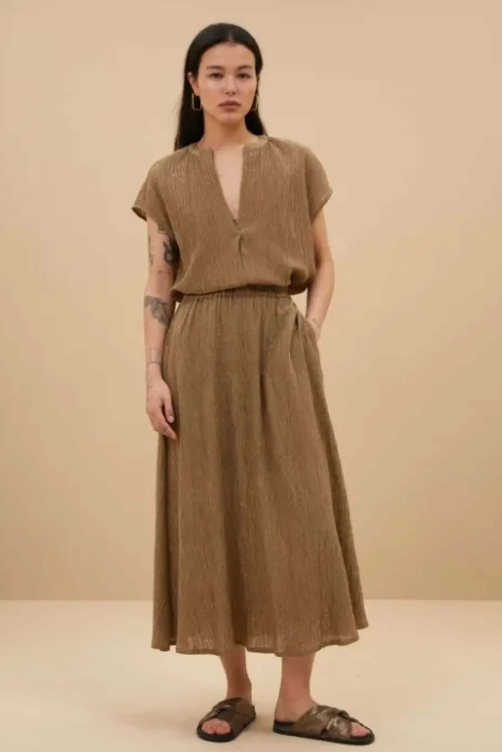 By bar Jupes<juta lurex skirt | gold