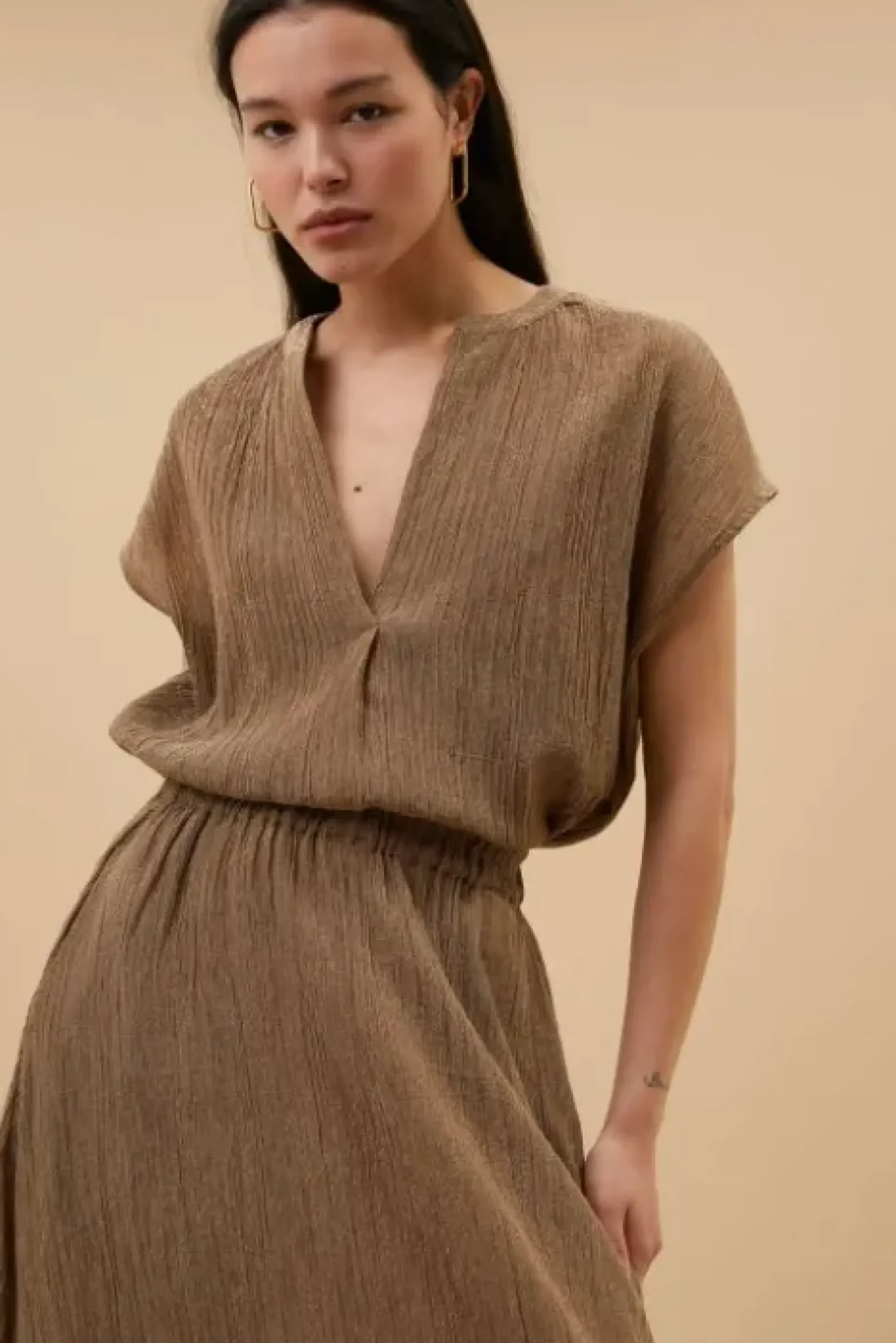 By bar Jupes<juta lurex skirt | gold