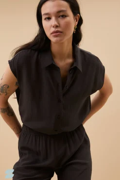 By bar Chemisiers<kiek viscose top | cafe noir