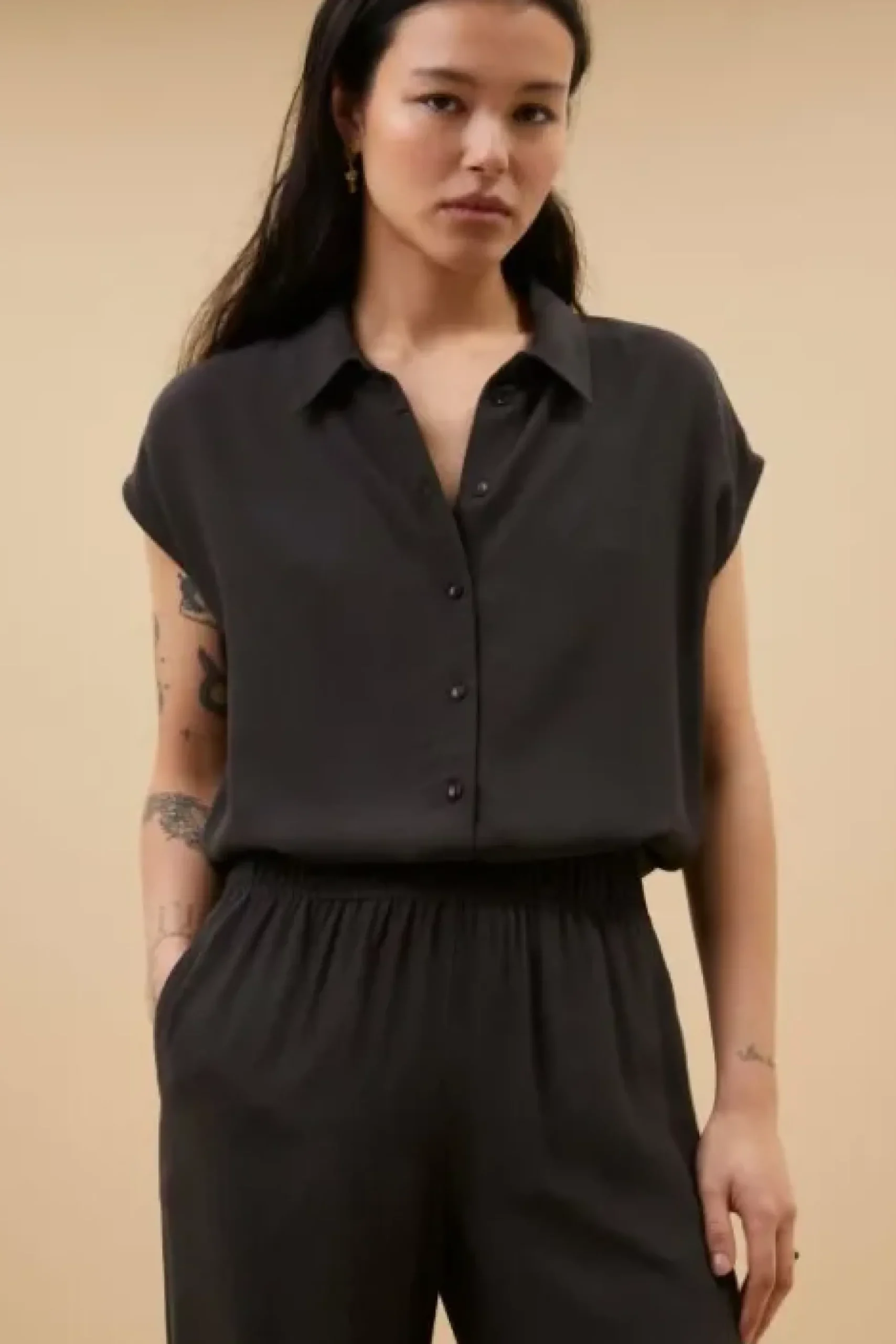 By bar Chemisiers<kiek viscose top | cafe noir