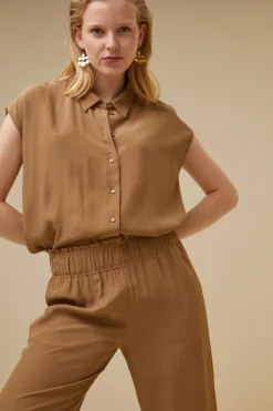 By bar Chemisiers<kiek viscose top | khaki