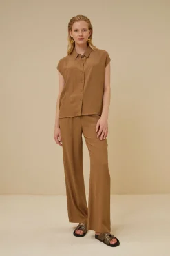By bar Chemisiers<kiek viscose top | khaki