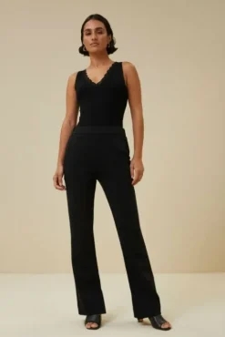 By bar Tops & T-shirts<lace singlet | black
