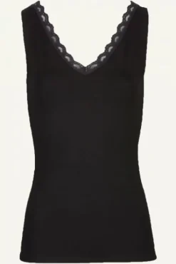 By bar Tops & T-shirts<lace singlet | black
