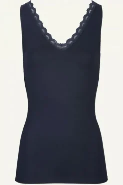 By bar Tops & T-shirts<lace singlet | dark navy