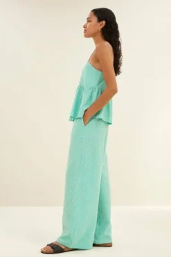 By bar Tops & T-shirts<leah stripe top | green seer stripe