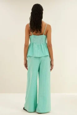 By bar Tops & T-shirts<leah stripe top | green seer stripe