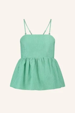 By bar Tops & T-shirts<leah stripe top | green seer stripe