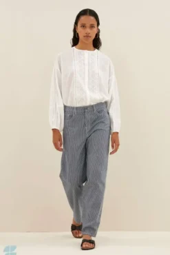 By bar Jeans|Pantalon<lew stripe pants | dark blue stripe