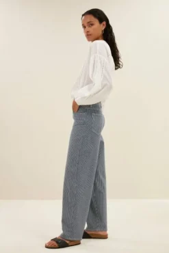 By bar Jeans|Pantalon<lew stripe pants | dark blue stripe