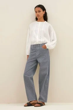 By bar Jeans|Pantalon<lew stripe pants | dark blue stripe