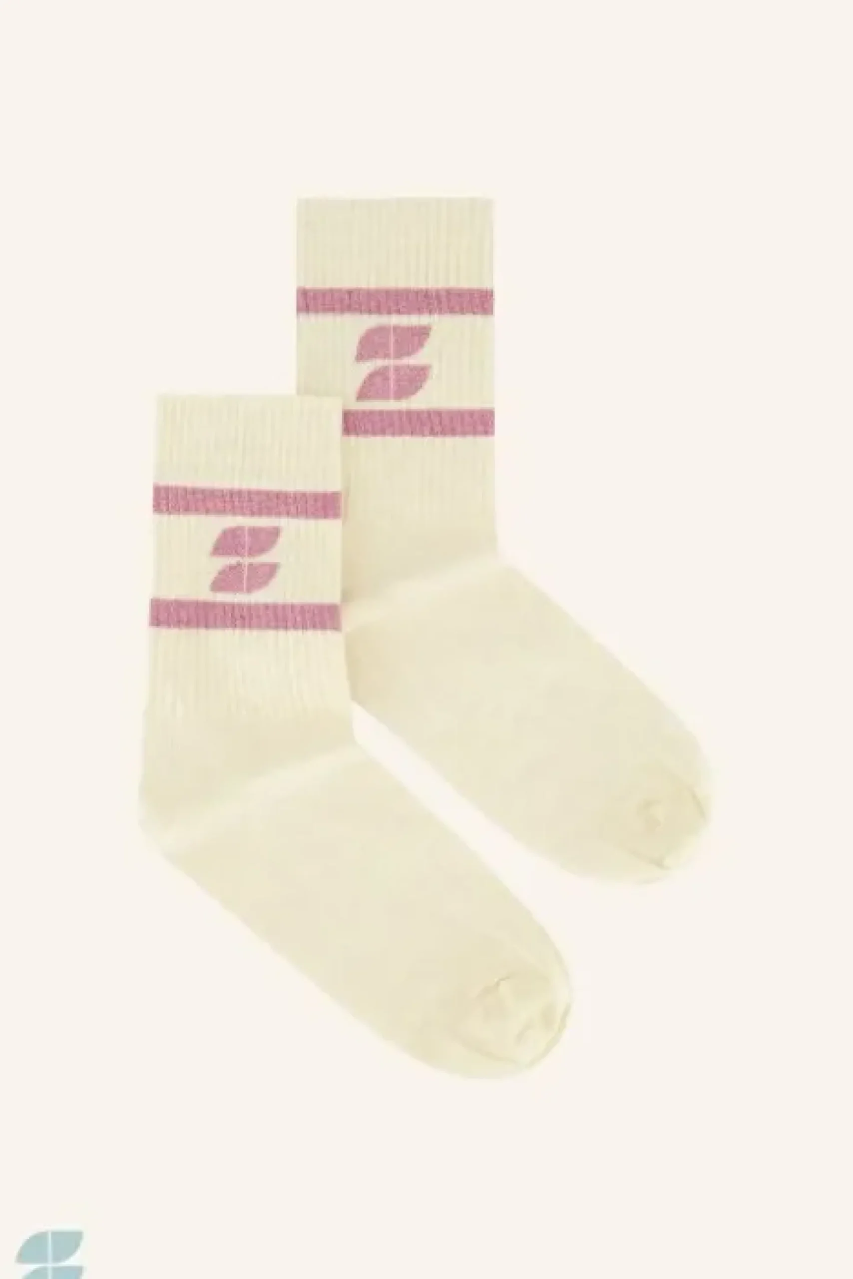 By bar Chaussettes<logo sparkle socks | ash rose