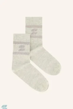 By bar Chaussettes<logo sparkle socks | light grey melee