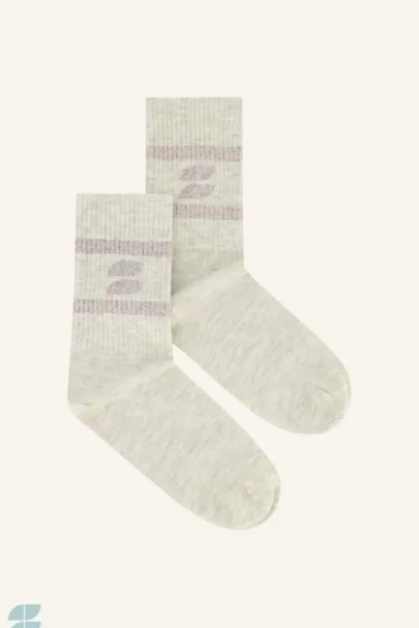 By bar Chaussettes<logo sparkle socks | light grey melee