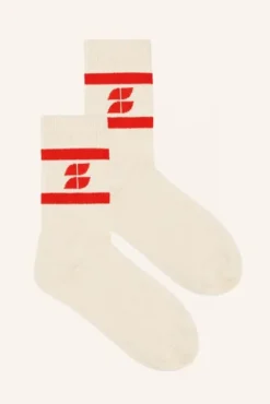 By bar Chaussettes<logo uni socks | poppy red