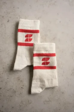 By bar Chaussettes<logo uni socks | poppy red